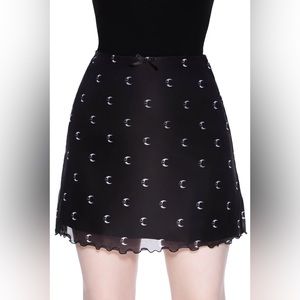 Killstar Monica Skater Skirt in black and white